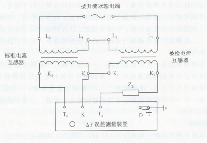 電流傳感器的角差、比差及復(fù)合誤差的微差法檢定線(xiàn)路圖