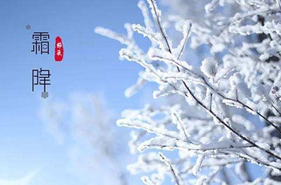 葉落草枯，秋晚凝霜